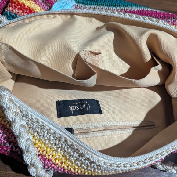 The Sak rainbow colored crochet boho Sak bag - Picture 9 of 15